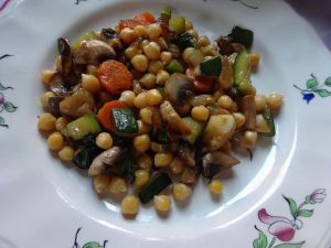 Recette Fricassée de pois chiches aux légumes
