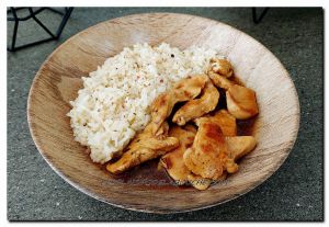 Recette Aiguillettes de poulet accompagnées de riz Riz long grain jasmin cuit à la façon pilaf