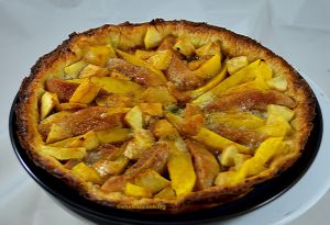 Recette Tarte fine à la mangue, poire et pomme