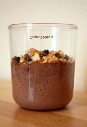 Recette Chia pudding cacao banane - sans lactose