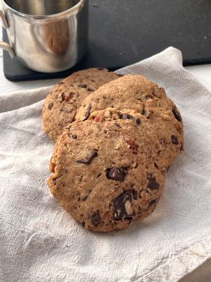 Recette Cookies légers au chocolat, seigle et pécan