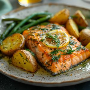 Recette Saumon au four citron et aneth : Recette facile et savoureuse