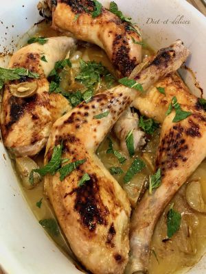 Recette Cuisses de poulet au four au citron confit et au miel