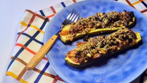 Recette Courgettes farcies au parmesan du pauvre