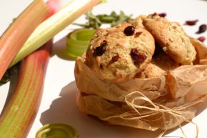 Recette Biscuits à la rhubarbe, aux cranberries et à la verveine { Vegan }