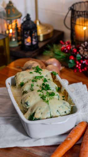 Recette Chou farci au boeuf et riz à la crème