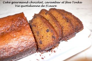 Recette Cake gourmand chocolat, carmabar et fève Tonka