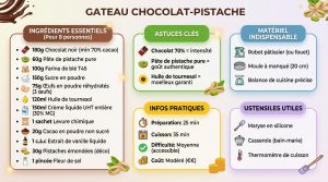 Recette Gâteau chocolat pistache moelleux : la recette divine