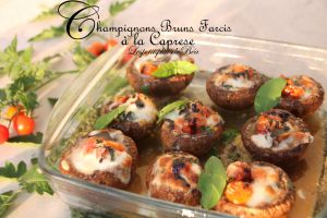 Recette Champignons bruns farcis à la caprese