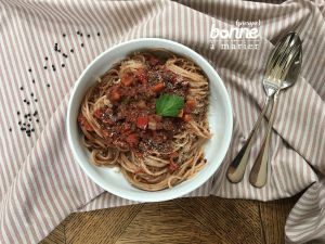 Recette Spaghetti bolognaises vegan {aux lentilles, champignons et noix}