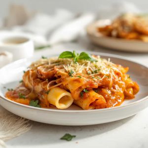 Recette Cheesy Baked Mostaccioli