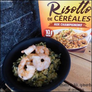 Recette Risotto de céréales, épinards et crevettes