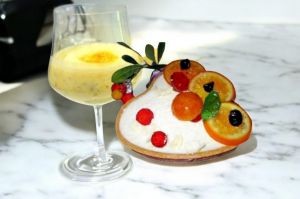 Recette Tarte coeur  - blanc manger coco - fruits confits