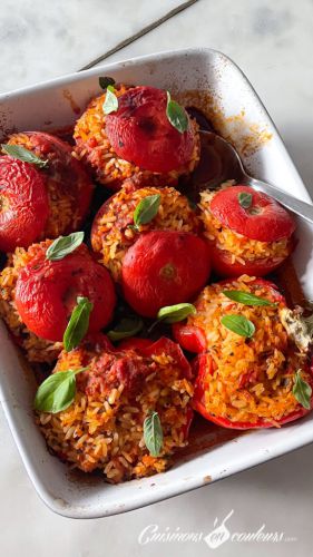 Recette Tomates farcies au riz et au basilic