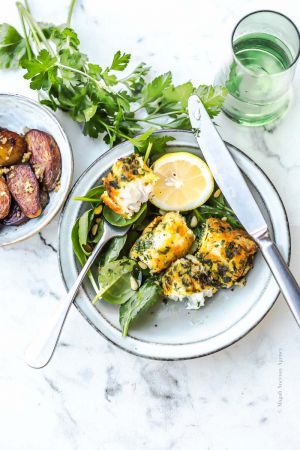 Recette Croquettes de poisson aux herbes jeunes pousses d’épinards