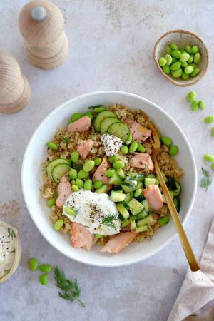 Recette Salade de saumon, quinoa et edamame