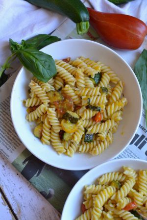 Recette Pâtes, courgettes et  tomates cerises