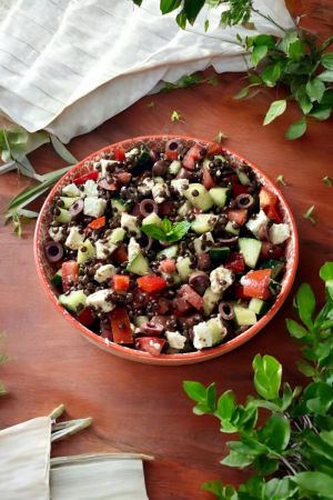 Recette Salade de lentilles à la Grecque