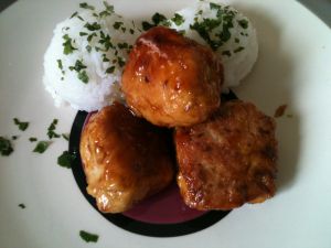 Recette Croquettes de poulet aux saveurs d'Asie:au gingembre et au poireau,caramel  de tamari