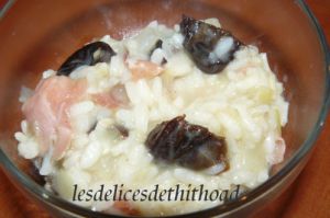 Recette Risotto aux pruneaux et jambon seranno