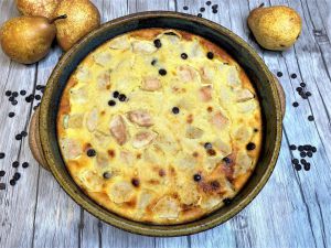 Recette Clafoutis aux poires et pépites de chocolat