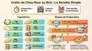 Recette Gratin chou-fleur au brie : simple et réconfortant