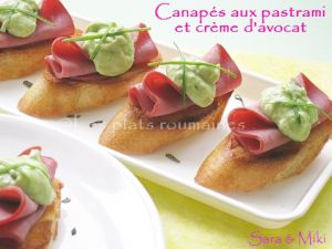 Recette Canapés aux pastrami et crème d'avocat