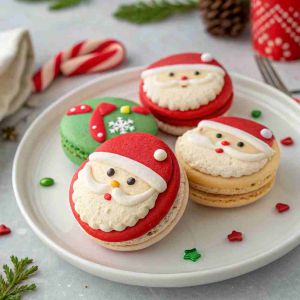 Recette Santa Claus Macarons – Decorated Holiday French Cookies