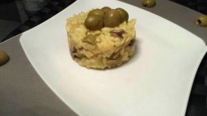 Recette Risotto champignons, olives et curry