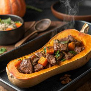 Recette Stuffed Butternut Squash with Beef – Low-Carb Main