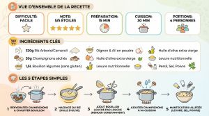 Recette Risotto aux champignons sans gluten : crémeux et léger