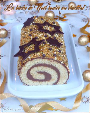 Recette Bûche de Noël roulée au chocolat facile et rapide {vegan}