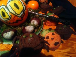 Recette Biscuit citrouille (clémentine) et biscuits arraignée (chocolat) spécial halloween {Vegan}