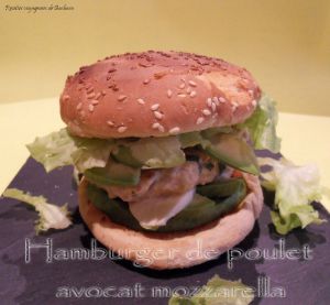 Recette Hamburger de poulet avocat mozzarella