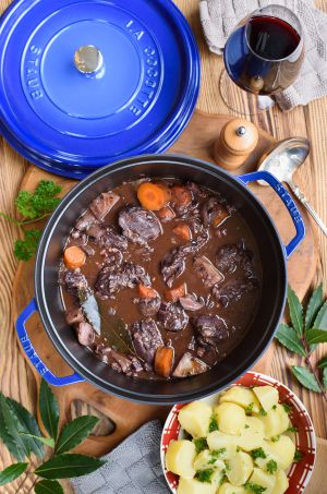 Recette Joues de porc en bourguignon