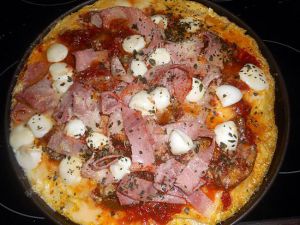 Recette Omelette en pizza au jambon