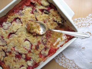 Recette Crumble fraises-rhubarbe