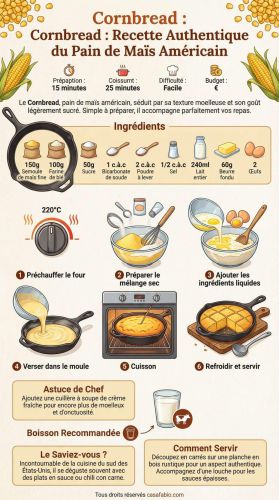 Recette Cornbread : recette Authentique du Pain de Maïs Américain