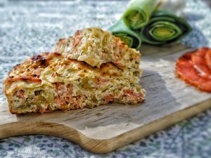 Recette Quiche sans pâte au saumon fumé et aux poireaux