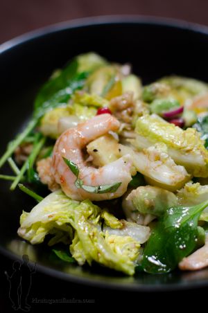 Recette Salade de crevettes à l'avocat et à la grenade