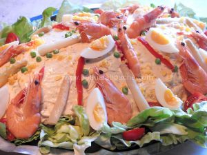 Recette Salade Russe Aux Crevettes Et Au Thon-Ensaladilla Rusa