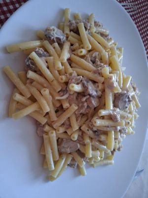Recette Macaronis au thon, champignons et crème