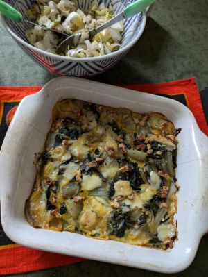 Recette Gratin de blettes au fromage et aux noix