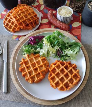 Recette Gaufres salée au chorizo