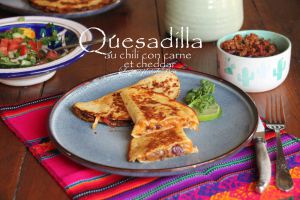 Recette Quesadilla au chili con carne et cheddar