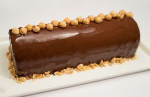 Recette Bûche aux pommes et potimarron, marrons glacés
