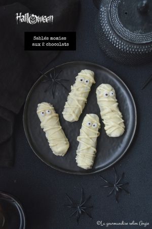 Recette Sablés aux 2 chocolats façon momies #vegan #halloween