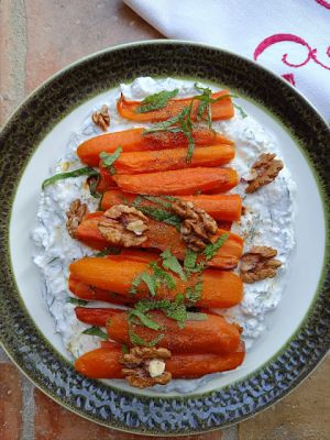 Recette Pâte de feta & carottes confites à la menthe