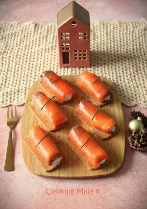 Recette Mini bûchettes au saumon fumé et fromage frais