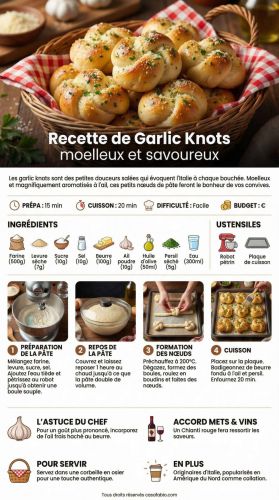 Recette Garlic Knots moelleux et savoureux
